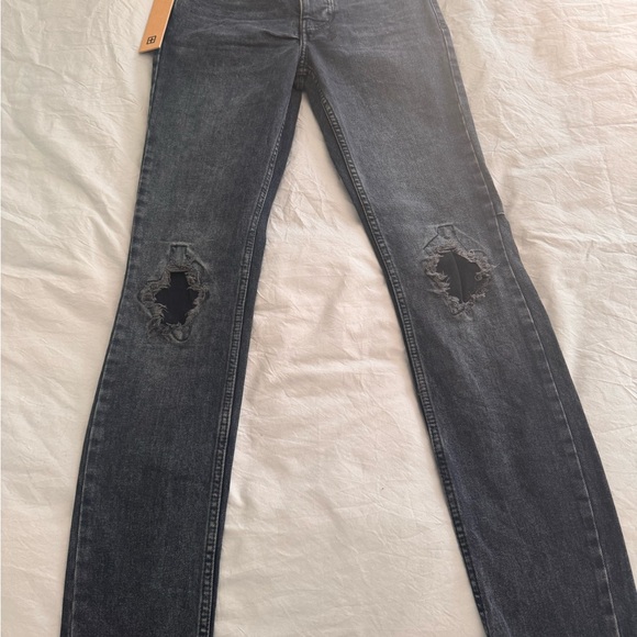 Ksubi Gray Skinny Jeans with Distressed Knees